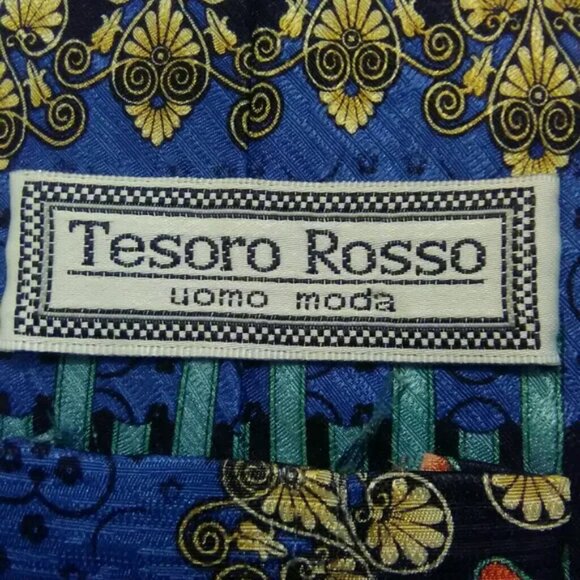 Tesoro Rosso uomo moda Silk Mens Necktie - Picture 2 of 5